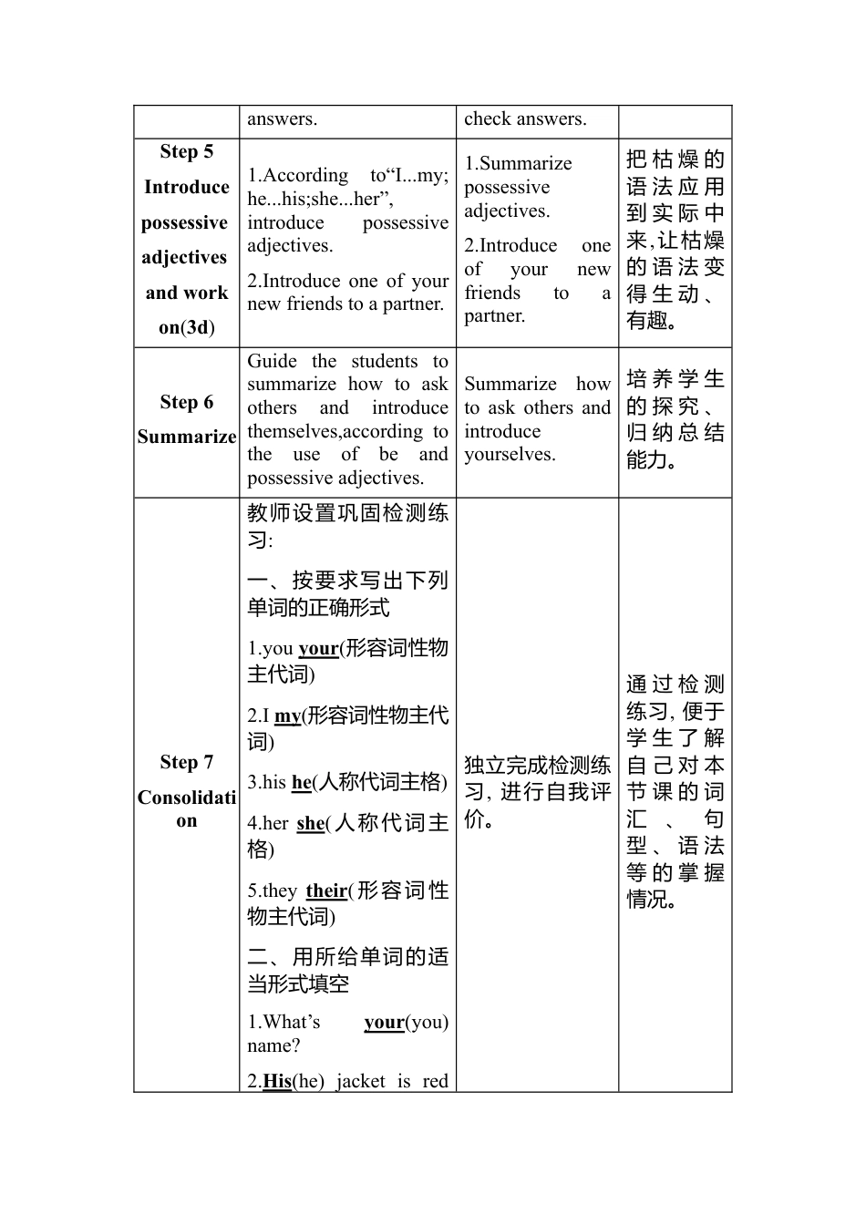人教版（2025）七年级上册 Unit 1 You and Me  Section A Grammar Focus-3d教案 （共1课时，表格式）.docx_第3页
