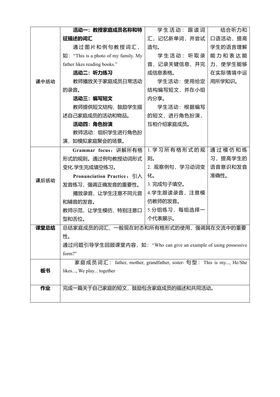 人教版（2025）七上Unit 2 Section A What is your family like？教学设计.docx_第2页