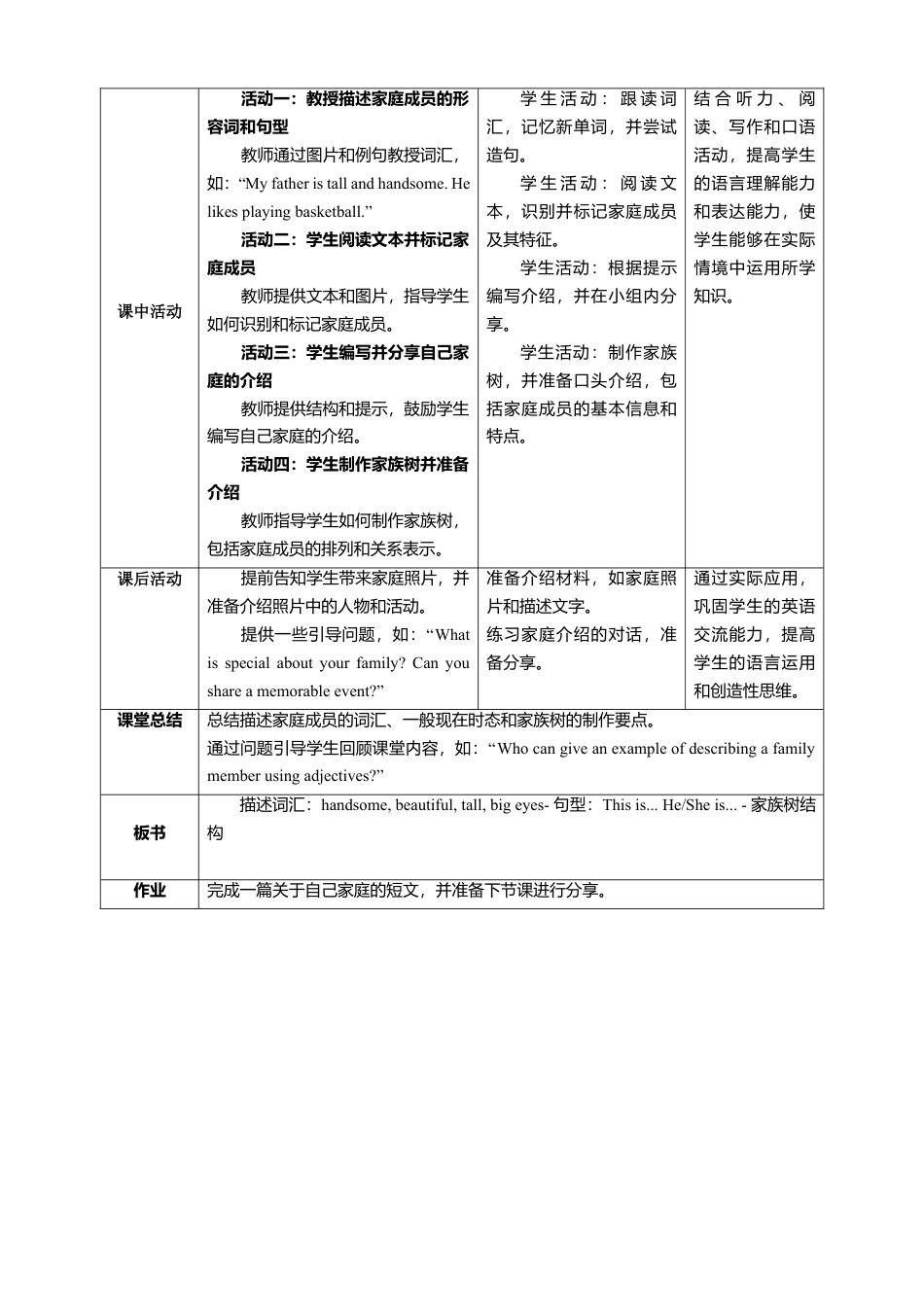 人教版（2025）七上Unit 2 Section B How do you like your family？教学设计.docx_第2页