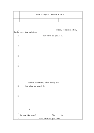 Unit 3 Keep fit  Section A 2a-2e教案（人教版七下）.docx