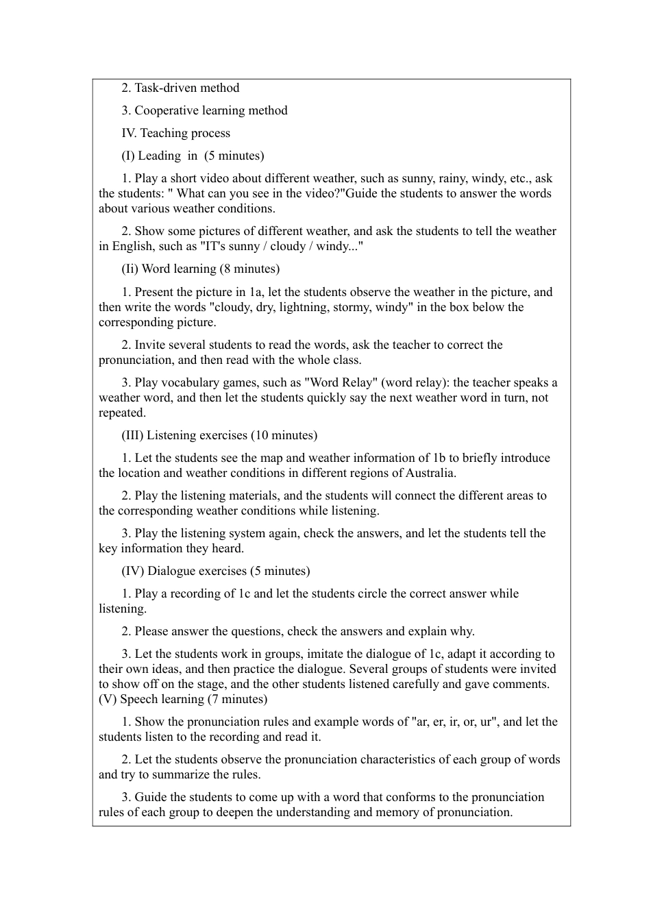 Unit 6 rain or shine Section A 1a-pronunciation  教案 （人教版七下）.docx_第2页