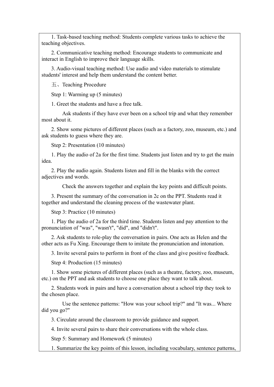 Unit 7 A day to remember Section A 2a - 2e  教案（人教版七下）.docx_第2页