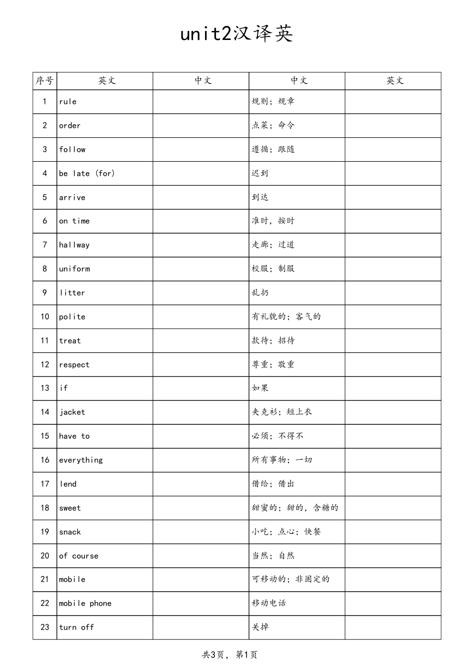 unit2中英互译（人教版七下）.pdf_第1页