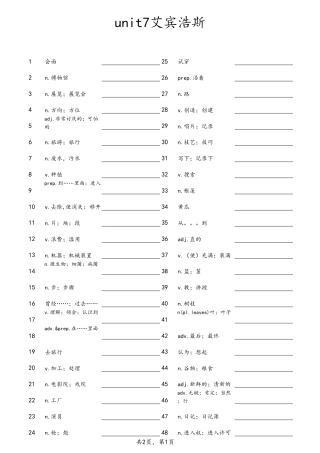 unit7汉译英横线（人教版七下）.pdf