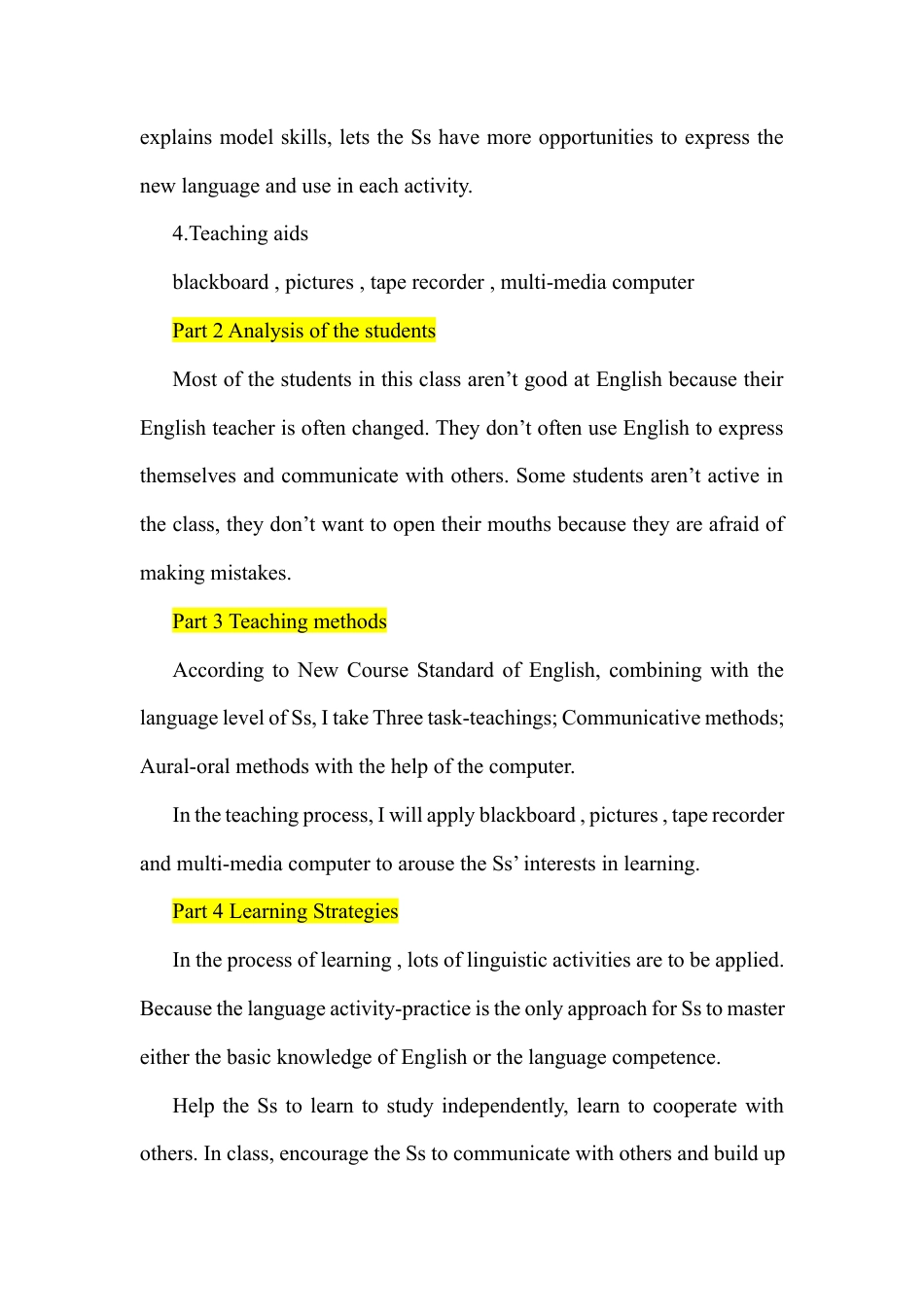 初中英语说课稿模板（全英文）.docx_第2页