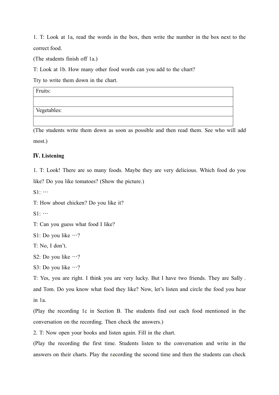 人教七年级上教案：Unit 6 Do you like banana  Section B 1.docx_第3页