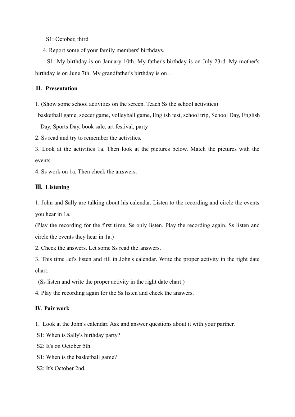 人教七年级上教案：Unit 8 When is your birthday Section B1.docx_第2页