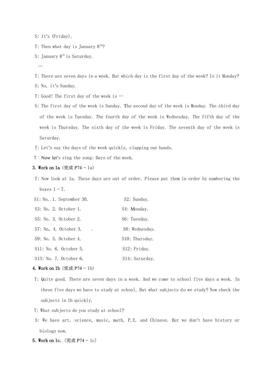 人教七年级上教案：Unit 9  My favorite subject is science. Period 3.docx_第2页