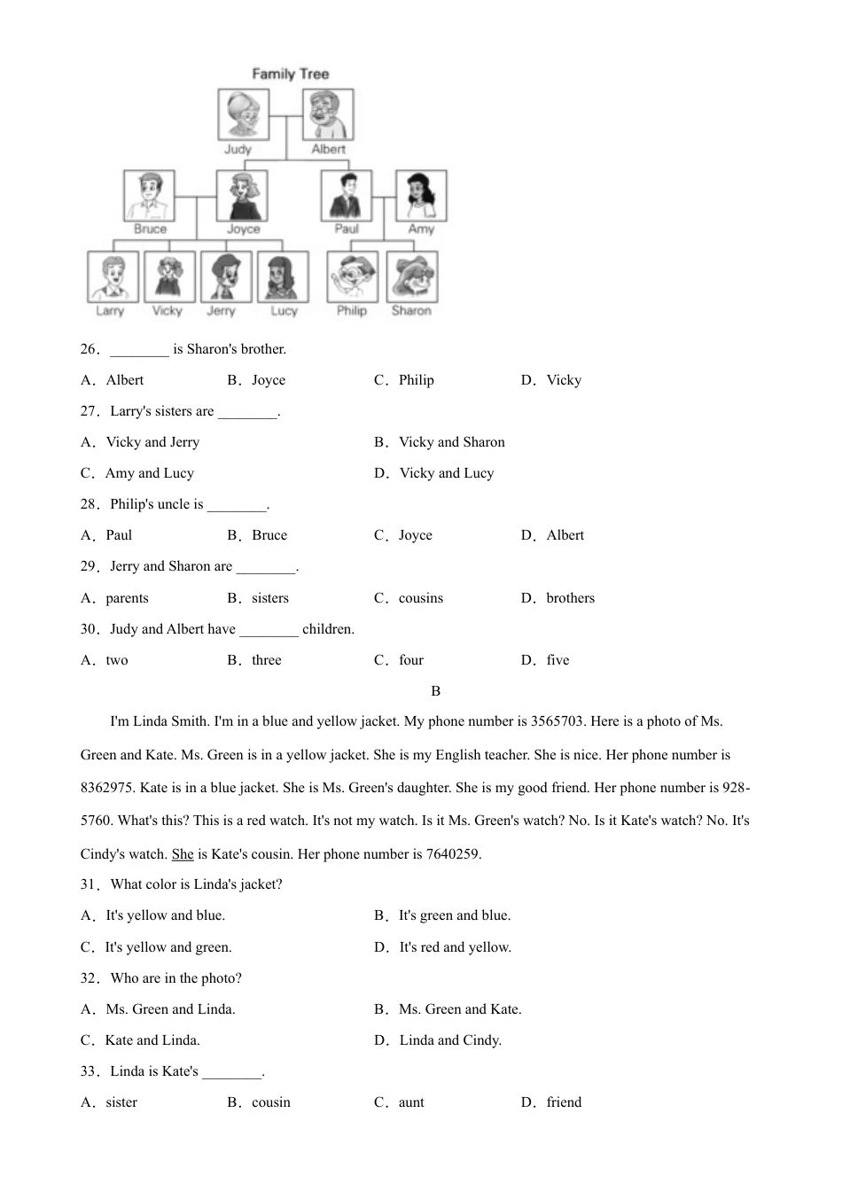 Unit 2 易错综合练习-七年级英语上册单元重难点易错题精练（人教版）.docx_第3页