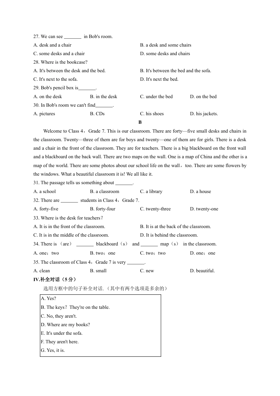 Unit 4（B卷·提升能力）（原卷版）-【单元测试】七年级英语上册分层训练AB卷（人教版）.docx_第3页