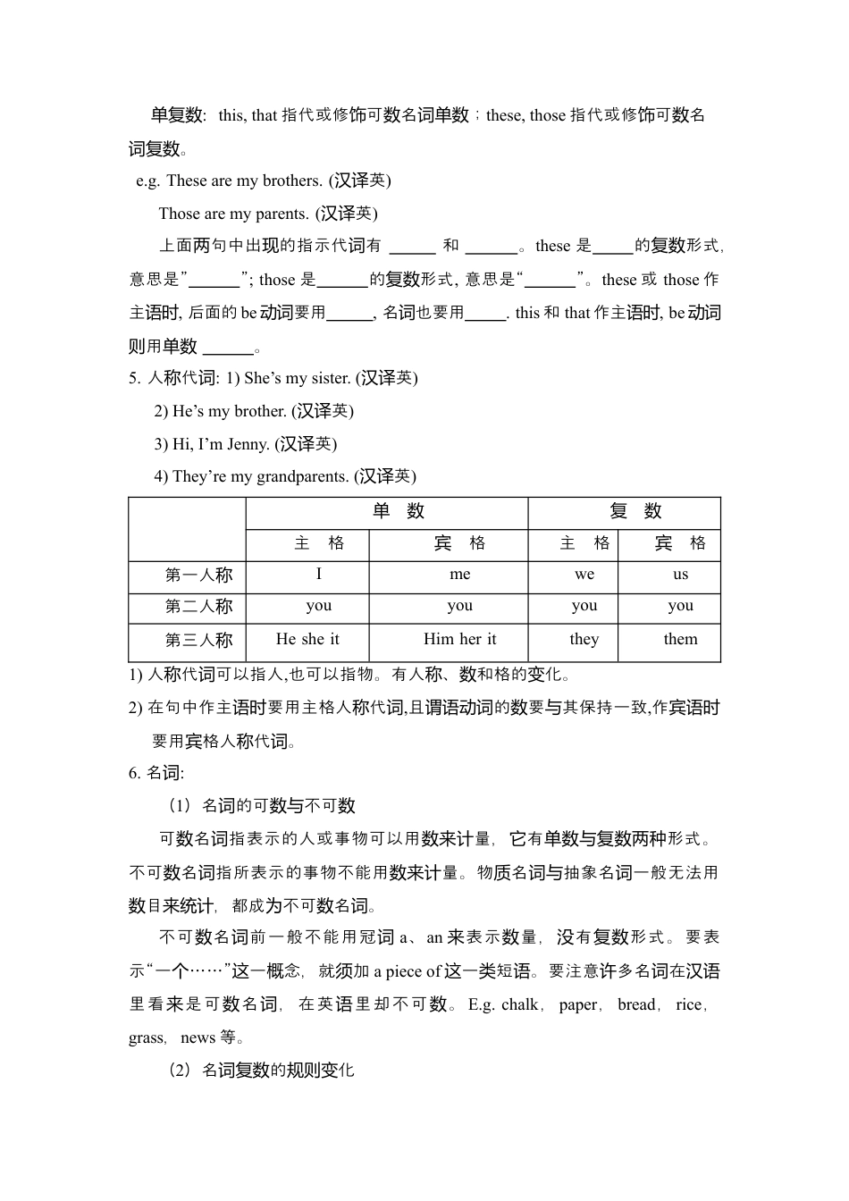 Unit2 This is my sister 单元复习 (学案)-人教版英语七年级上册.docx_第3页