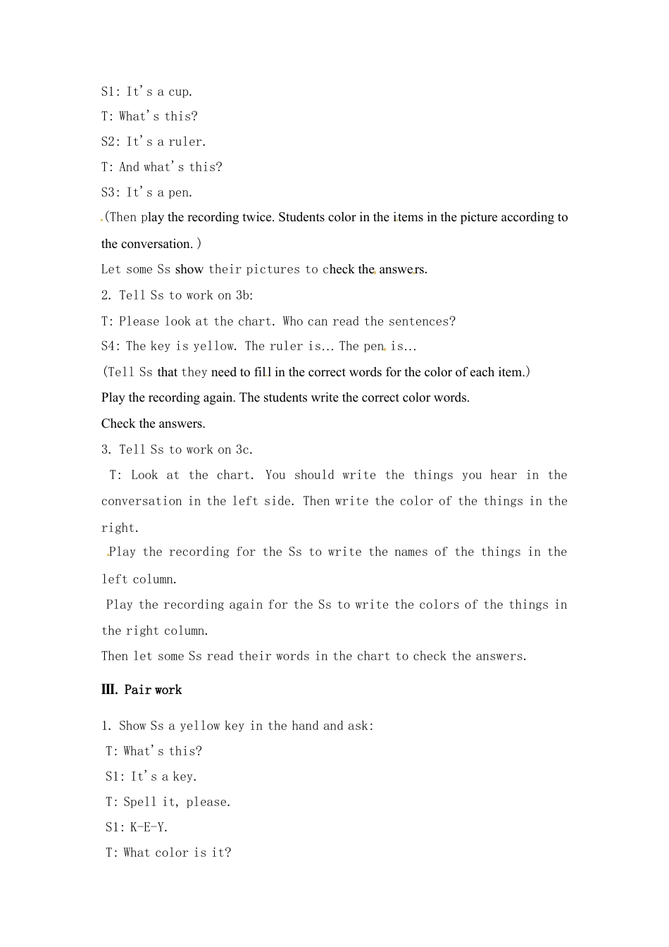 人教版七年级上册英语教案：Starter Unit 3 period 2.docx_第3页