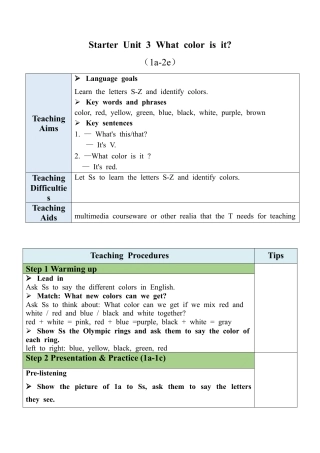 人教七年级上-Starter Unit 3（1a-2e）教案.docx