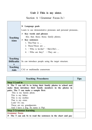 人教七年级上-Unit 2 Section A（GF-3c）教案 .docx