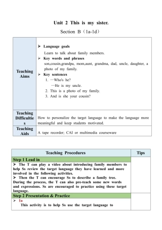 人教七年级上-Unit 2 Section B（1a-1d）教案 .docx
