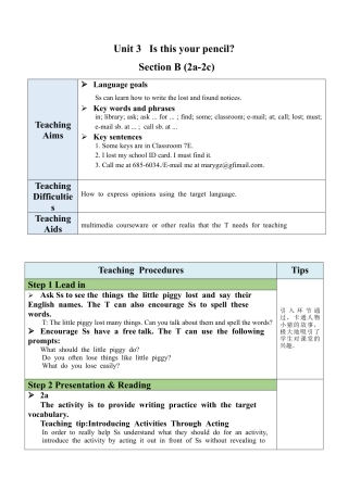 人教七年级上-Unit 3 Section B（2a-2c）教案.docx
