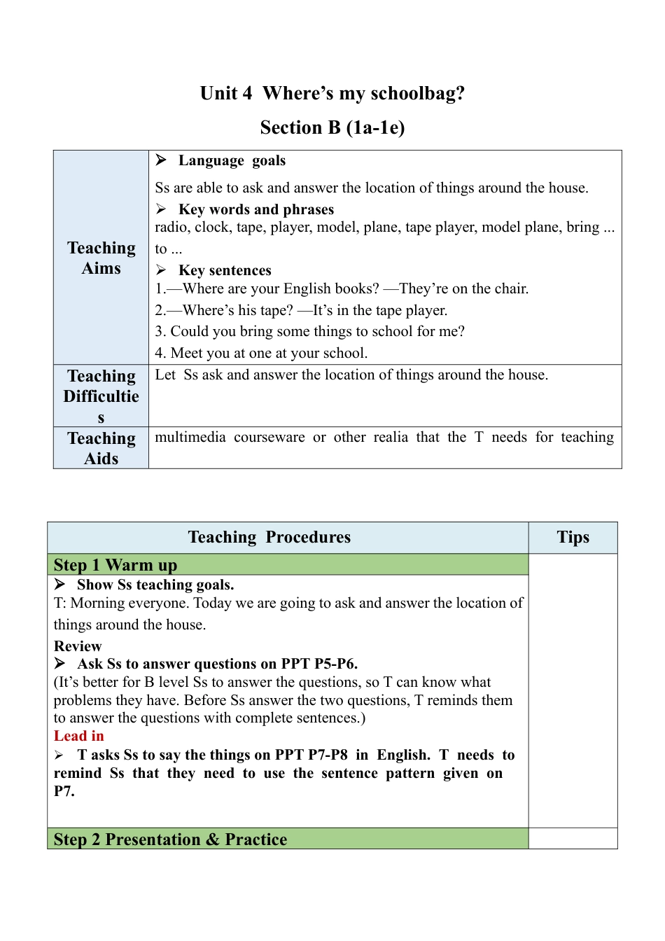 人教七年级上-Unit 4 Section B (1a-1e).docx_第1页