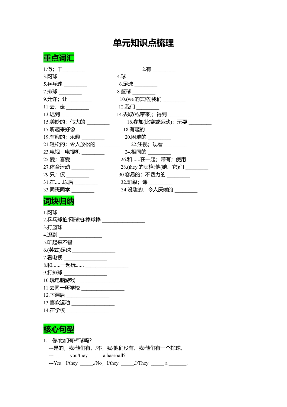 人教七年级上-Unit 5 复习课件学生版.docx_第1页