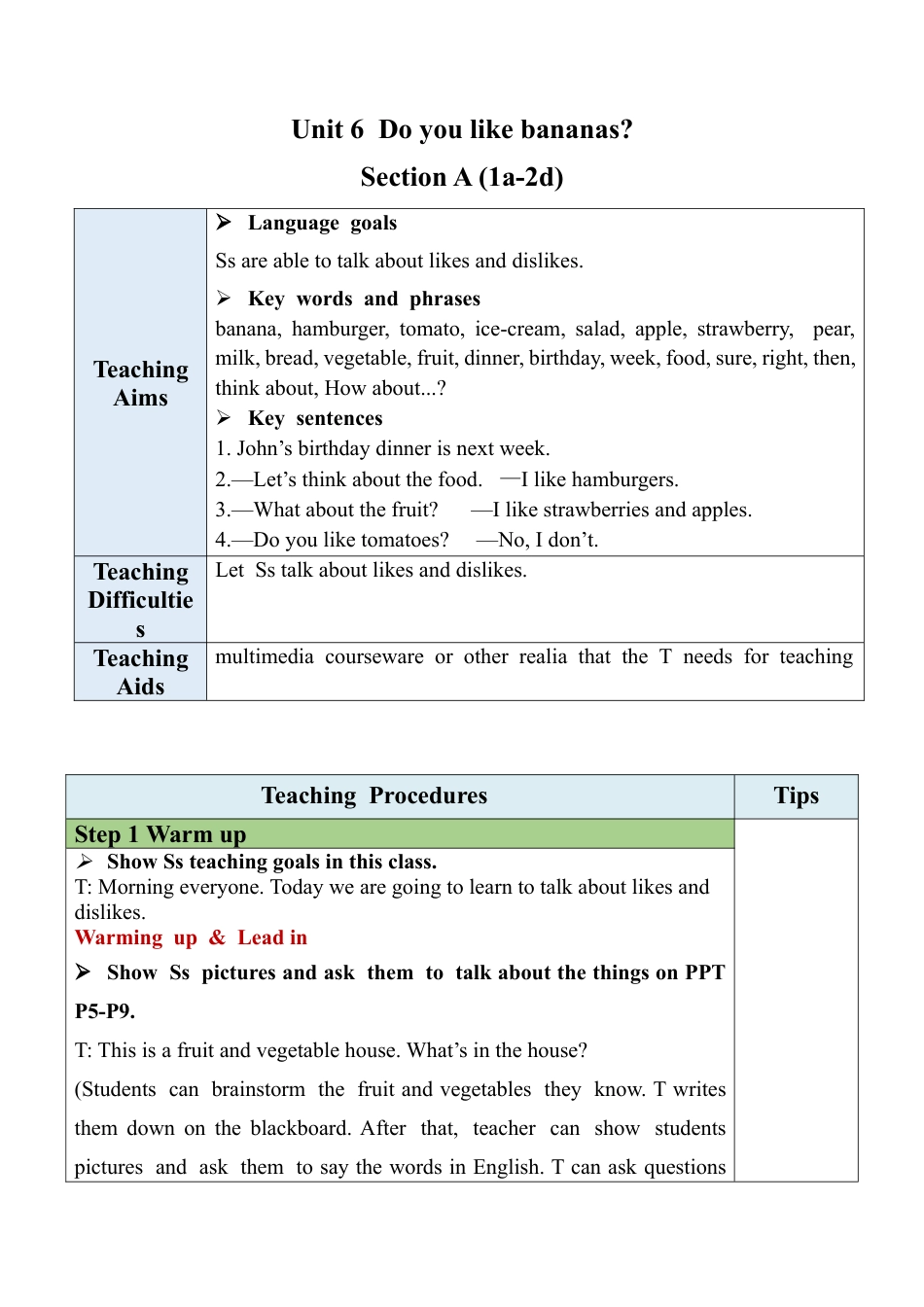人教七年级上-Unit 6 Section A (1a-2d).docx_第1页