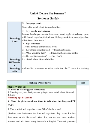人教七年级上-Unit 6 Section A (1a-2d).docx