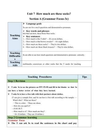人教七年级上-Unit 7 Section A（GF-3c）教案 .docx