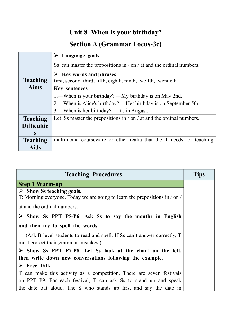 人教七年级上-Unit 8 Section A (GF-3c).docx_第1页