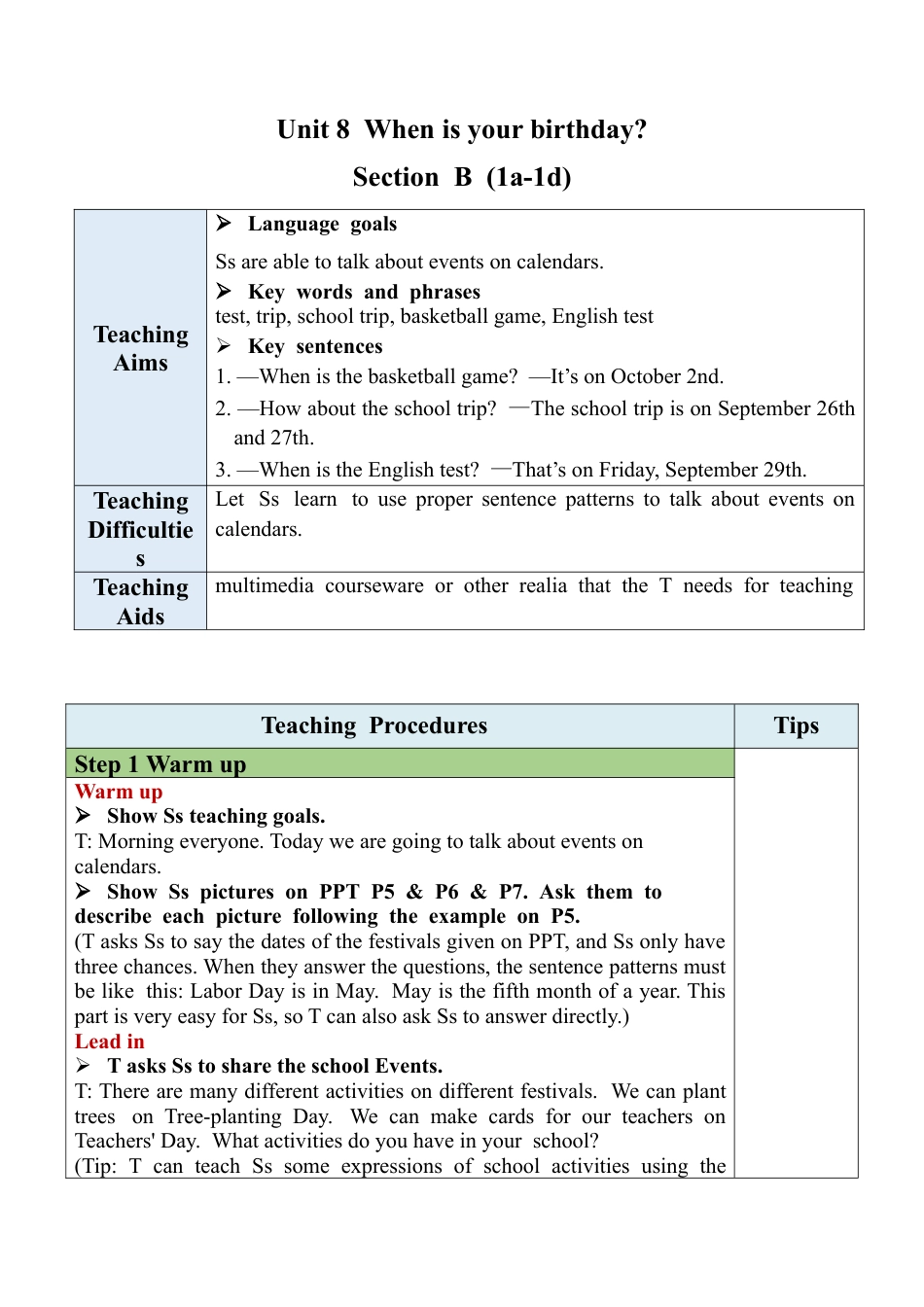 人教七年级上-Unit 8 Section B (1a-1d).docx_第1页