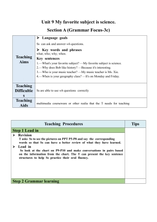 人教七年级上-Unit 9 Section A（GF-3c）教案 .docx
