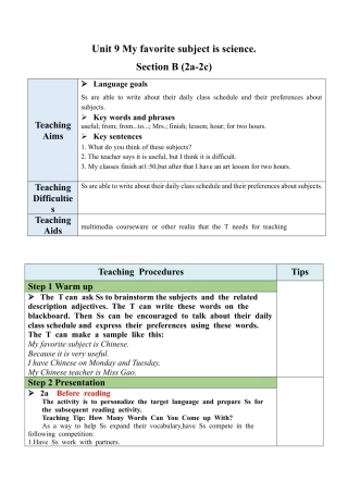 人教七年级上-Unit 9 Section B（2a-2c）教案.docx