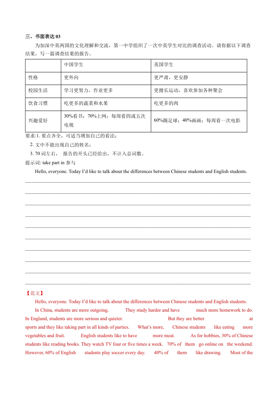 初中英语八年级上08：书面表达-【对点变式题】（人教版）.docx_第3页