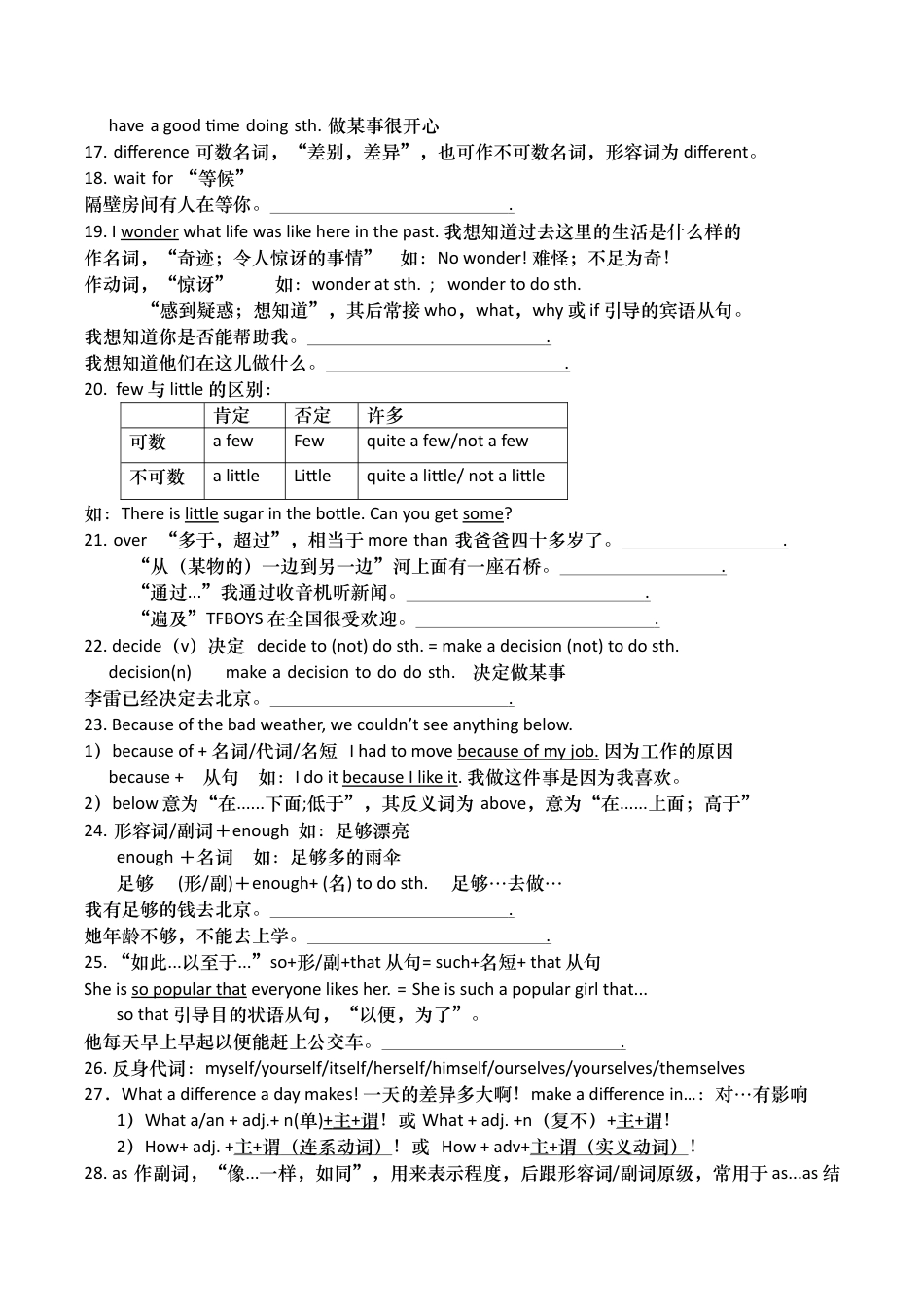 人教版八年级上册英语知识点总结.docx_第3页