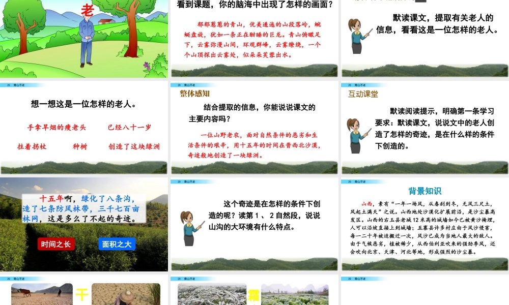 新版部编版语文六年级上册20 青山不老.pptx