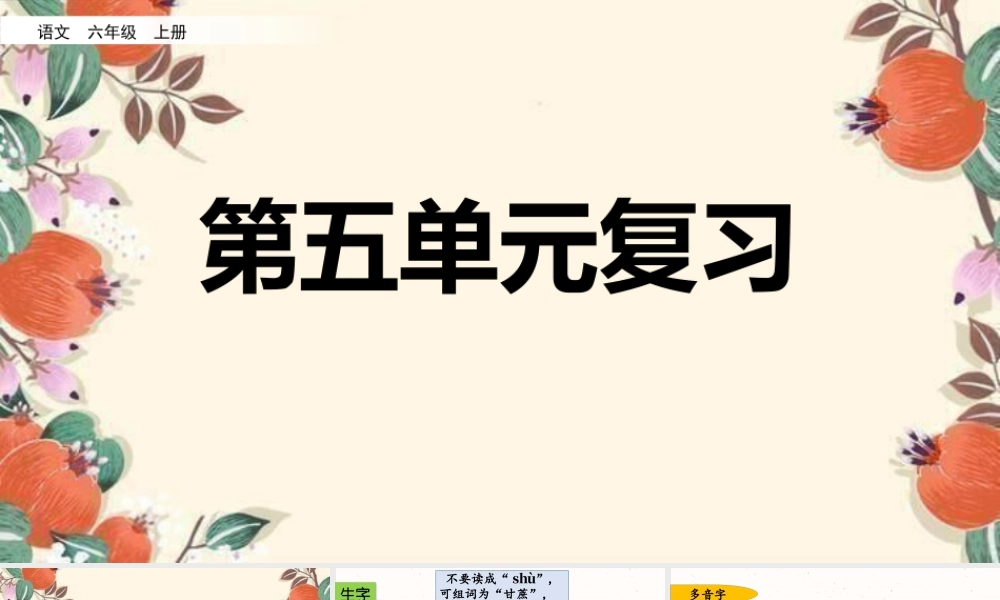 新版部编版语文六年级上册第五单元复习课件.pptx