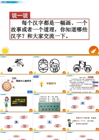 新版部编版语文六年级上册习作：围绕中心意思写.pptx