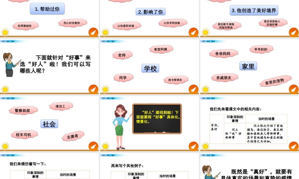 新版部编版语文六年级上册习作：有你，真好.pptx