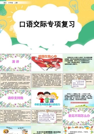 新版部编版语文六年级上册专项8：口语交际复习课件.pptx
