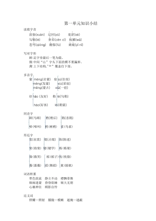 部编版六上-第一单元知识小结.docx