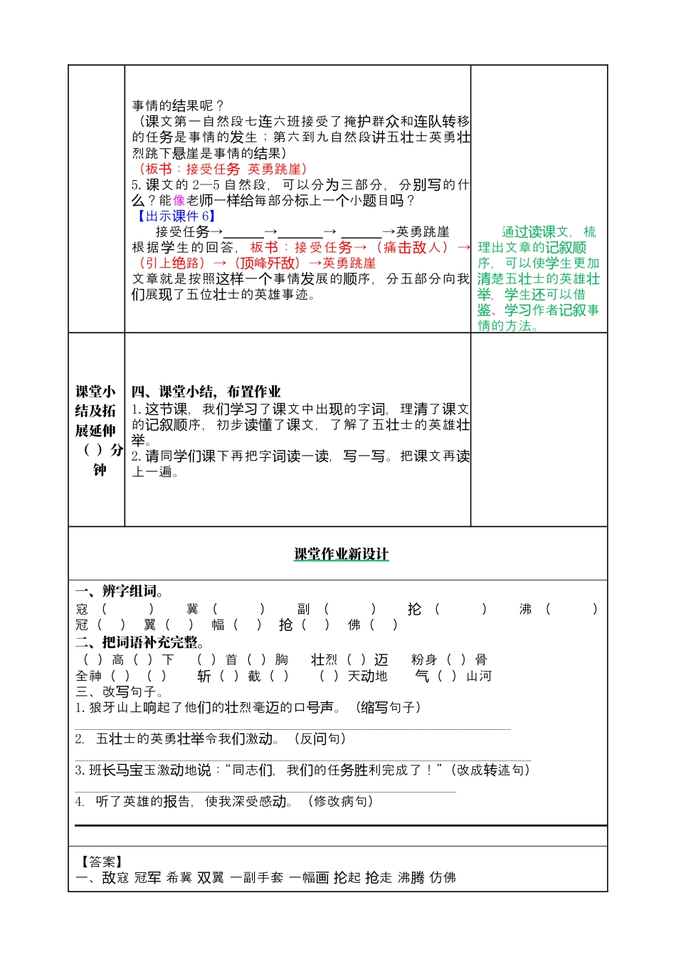 部编版语文六上 6 狼牙山五壮士 教案.docx_第3页