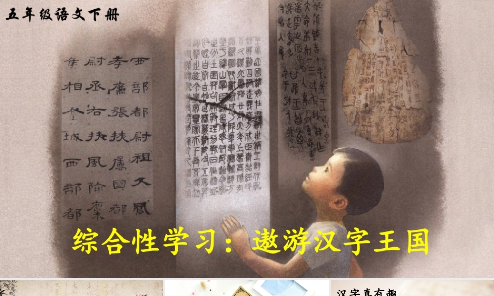 五年级下册课时综合性学习：遨游汉字王国 课件（部编版）.pptx