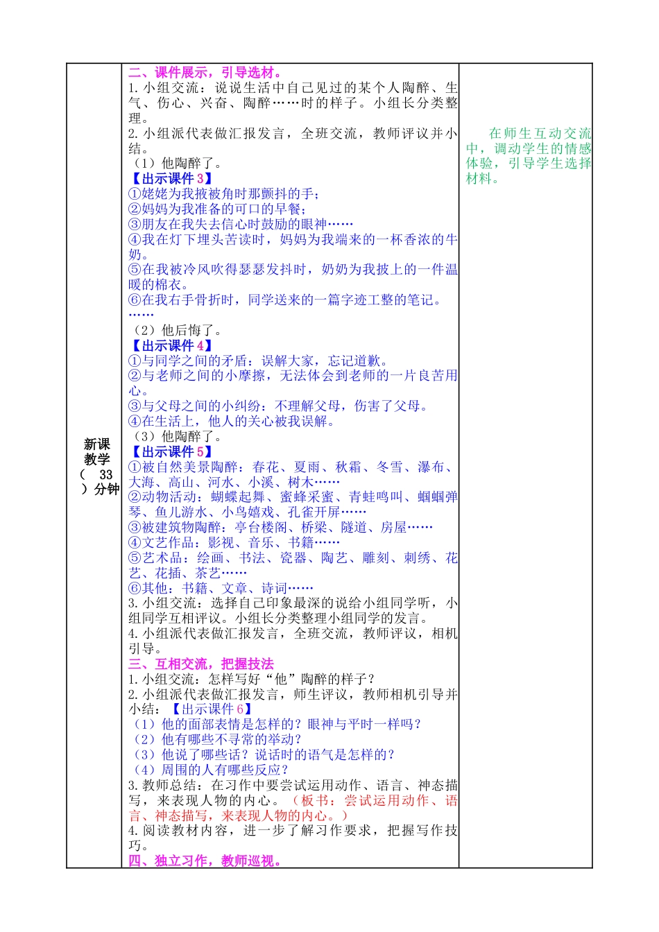 五年下册教案-习作：他______了 教案（表格式，含教学反思）.docx_第2页