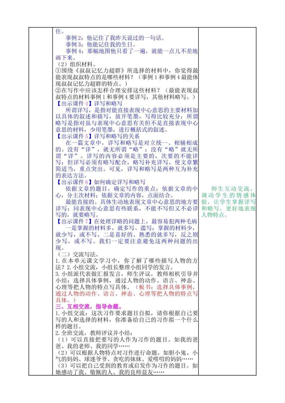 五年下册教案-习作：形形色色的人 教案（表格式，含教学反思）.docx_第2页