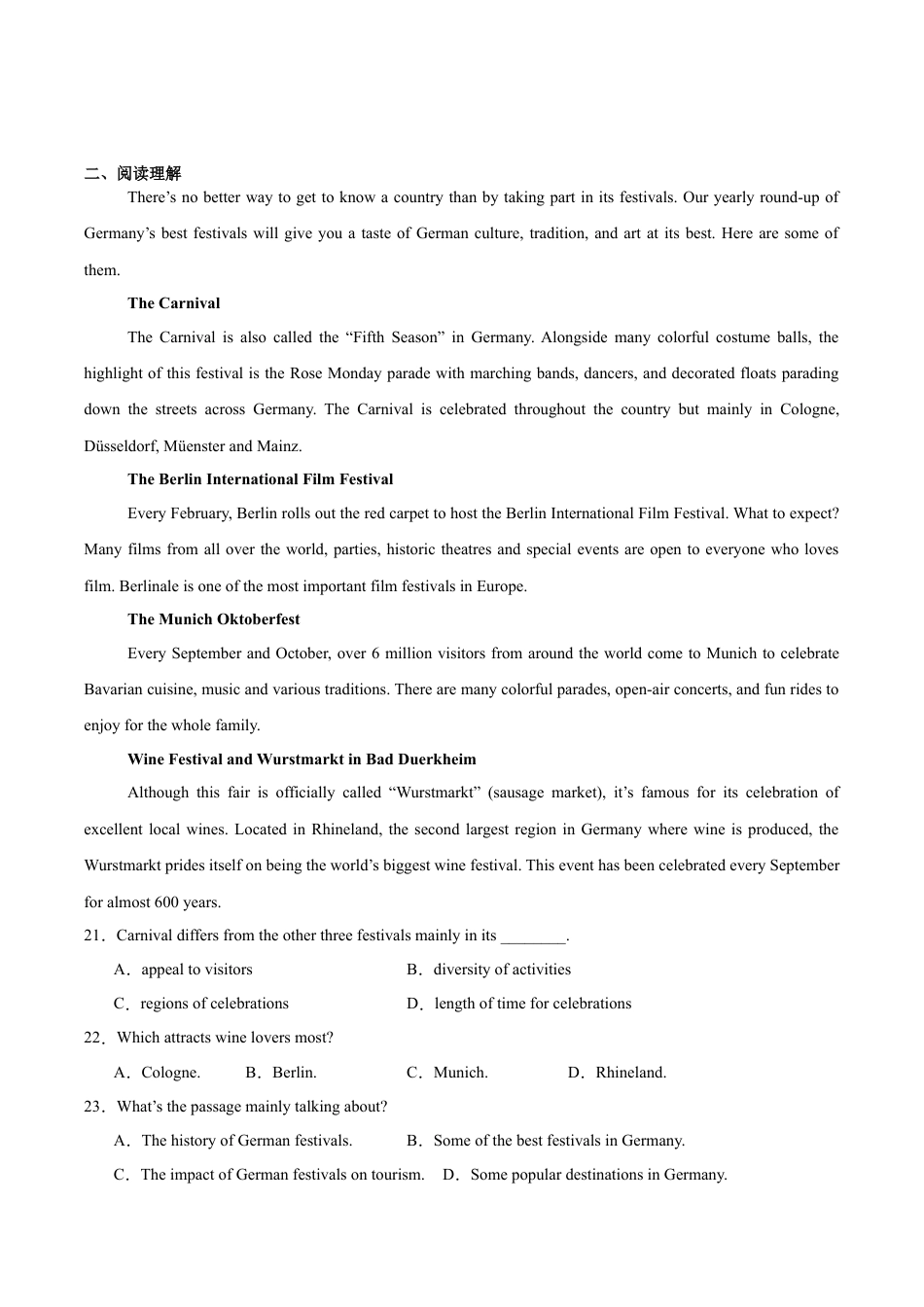 河北省保定市六校联盟2024-2025学年高一下学期4月期中考试  英语  Word版含解析.docx_第3页