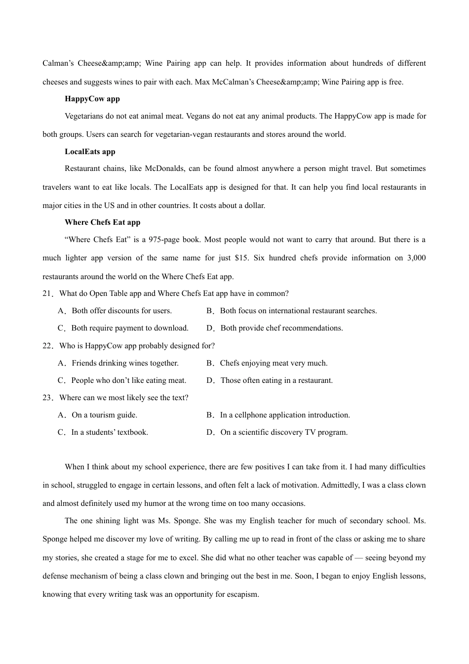 广西示范性高中2024-2025学年高一下学期4月期中考试  英语  Word版含解析.docx_第3页