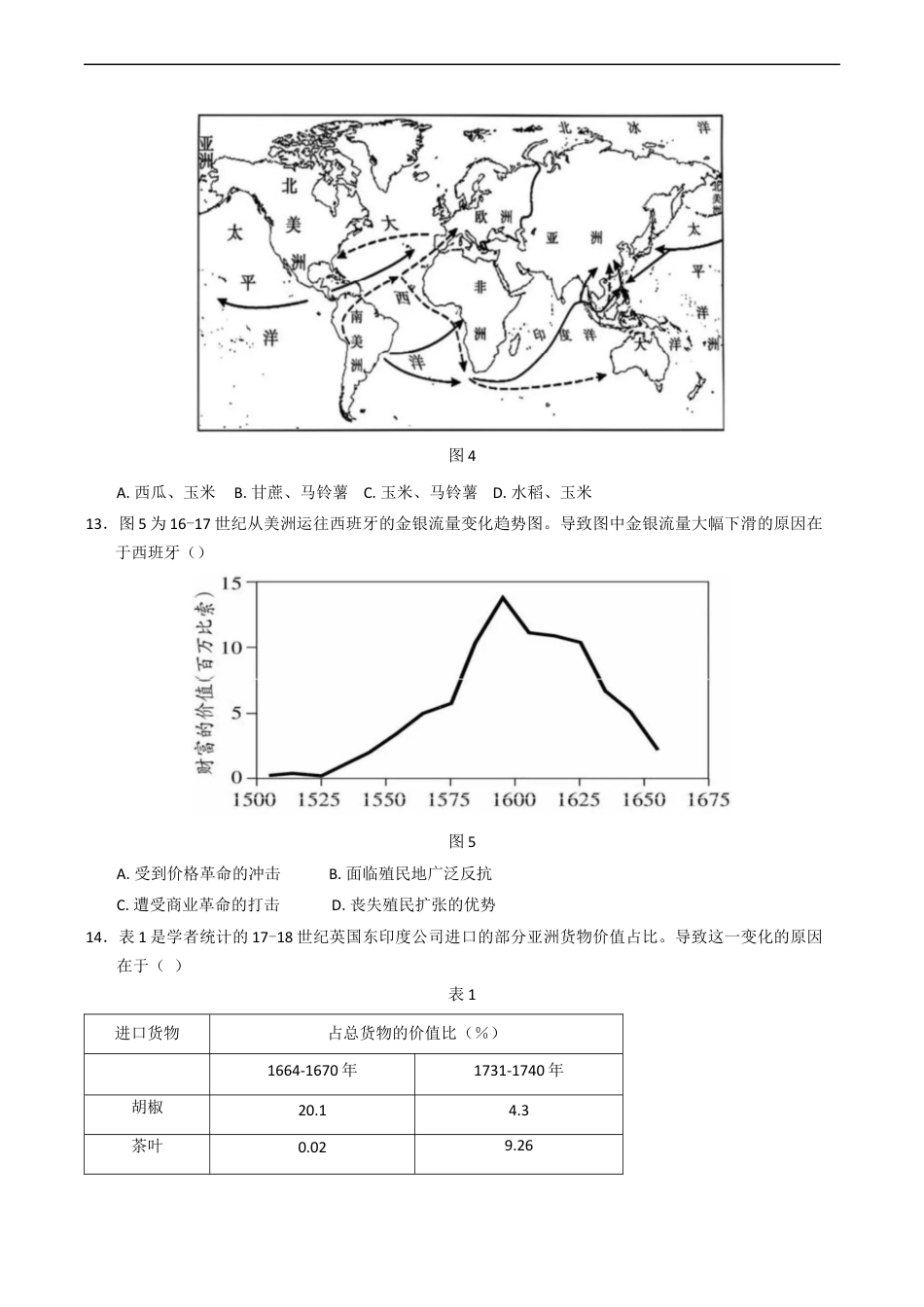 山东省济宁市兖州区2024-2025学年高一下学期期中考试历史试题（含答案）.docx_第3页