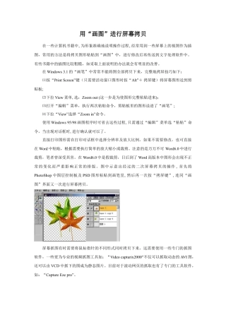 人教版小学美术五年级教案-用画图进行屏幕拷贝.doc