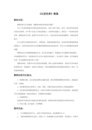 人教版小学美术六年级教案-《记录色彩》教案.doc