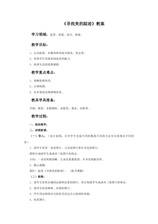 人教版小学美术六年级教案-《寻找美的踪迹》教案.doc