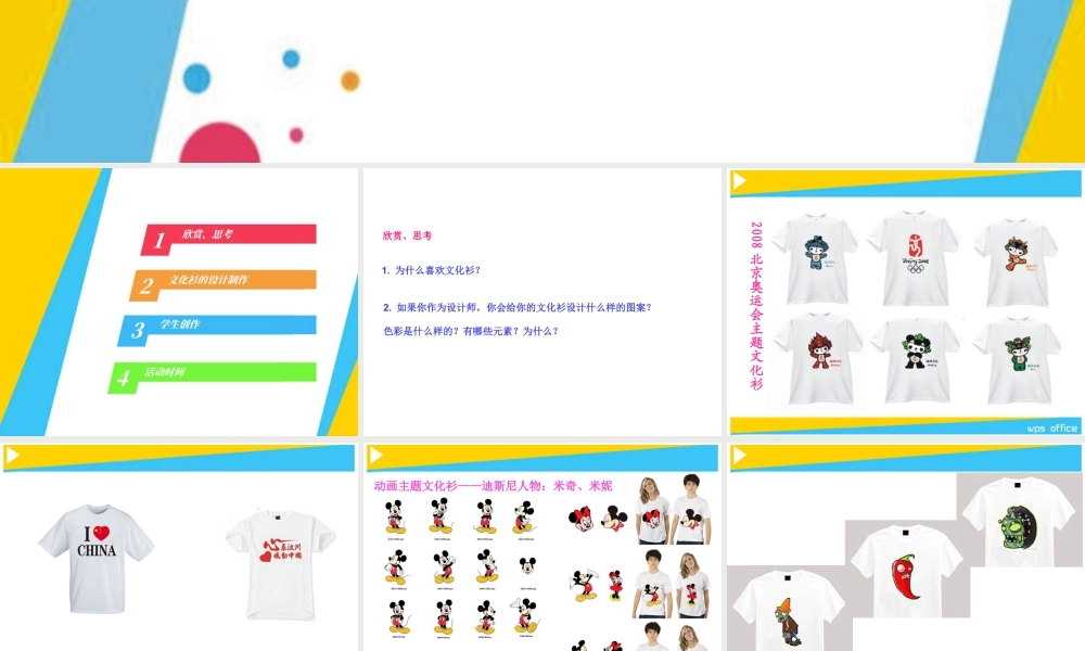 人教版四年级小学美术课件-《设计文化衫》课件1.ppt