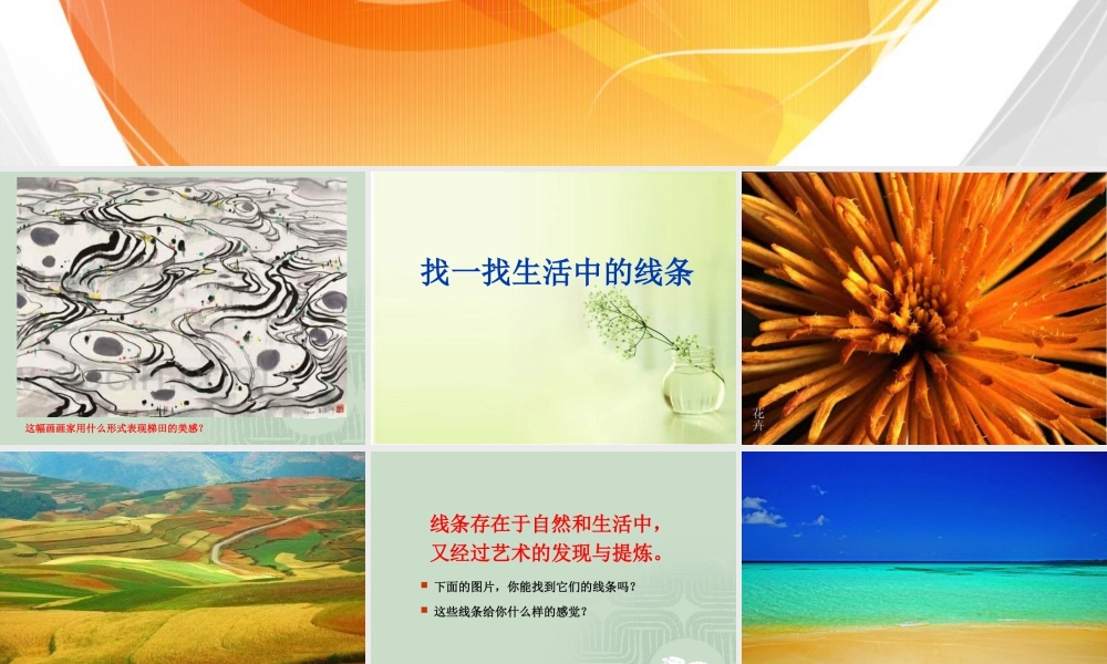 人教版四年级小学美术课件-《生活中的线条》课件.ppt