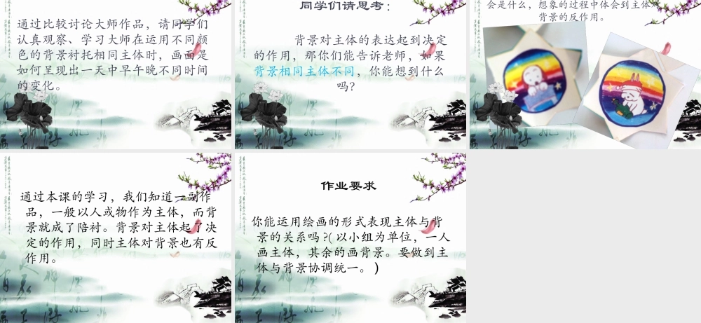 人教版四年级小学美术课件-《主题与背景》课件1.ppt